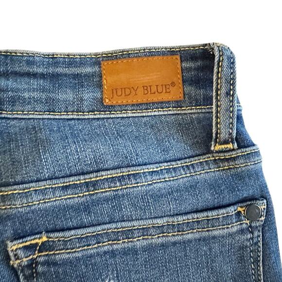 Judy Blue Jeans Women's Size 1 1/25 Blue Denim Relaxed Skinny Distressed 1162 - Picture 12 of 12